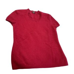 Raspberry Pink 100% Cashmere Sweater Cap Sleeve Barbie Classic